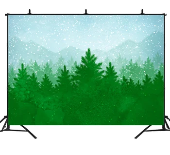 

Christmas Tree Landscape Photo Booth Backdrop Winter Snowflake Decor Backdrops Child Baby Xmas Portrait Photographic Background