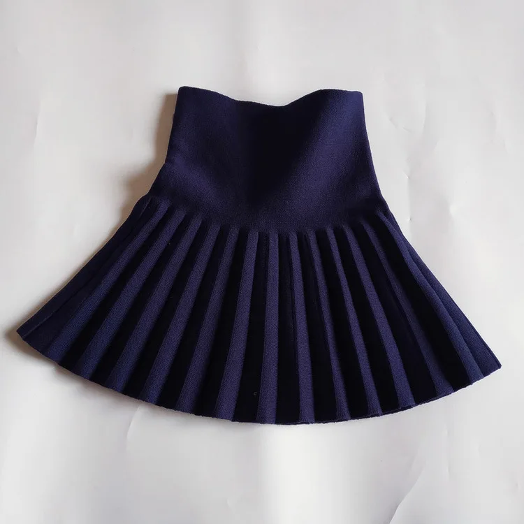 Осенне-зимняя новая детская одежда трикотажная эластичная юбка для девочек детская юбка модная плиссированная юбка для малышей