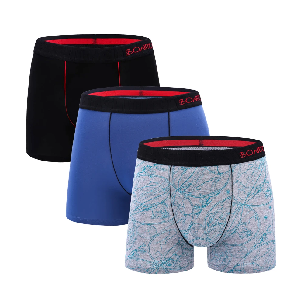 3pcs Mens Underpants Boxers For Men's Panties Lots Cotton Print Boxershorts Sexy Family Male Boxer Shorts Underwear Man Brand