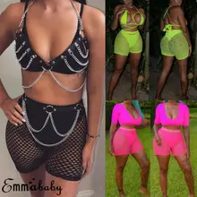 Женское Сетчатое Прозрачное Бикини, закрывающий купальник, купальный костюм, пляжные шорты, горячее цельное платье-футляр сетчатые шорты, одежда