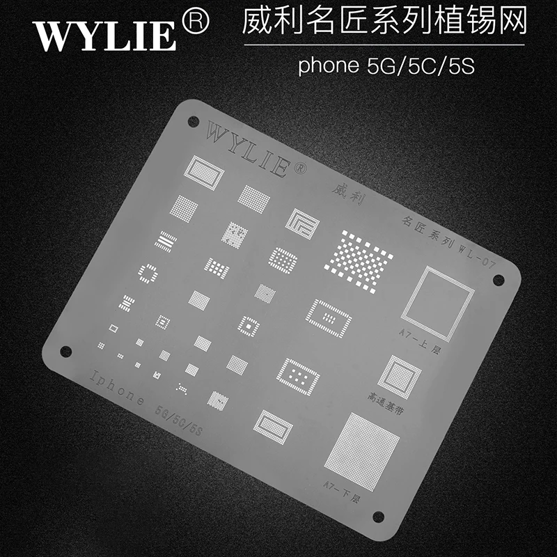 Wylie Wl-07 Bga Reballing Stencil Per Iphone 5 5S 5C A7 Baseband Cpu Ram Nand Caricatore Usb Wifi Power Pmic Ic Chip 1610 A1 1610 A3