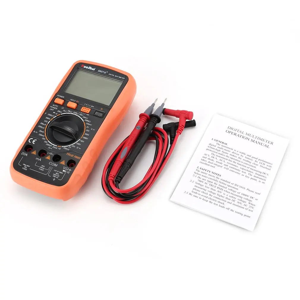 

RuoShui 9807A+ Digital Multimeter 19999 Counts True RMS AC/DC Volt Amp Ohm Capacitance Frequency Diode hFE Continuity Tester