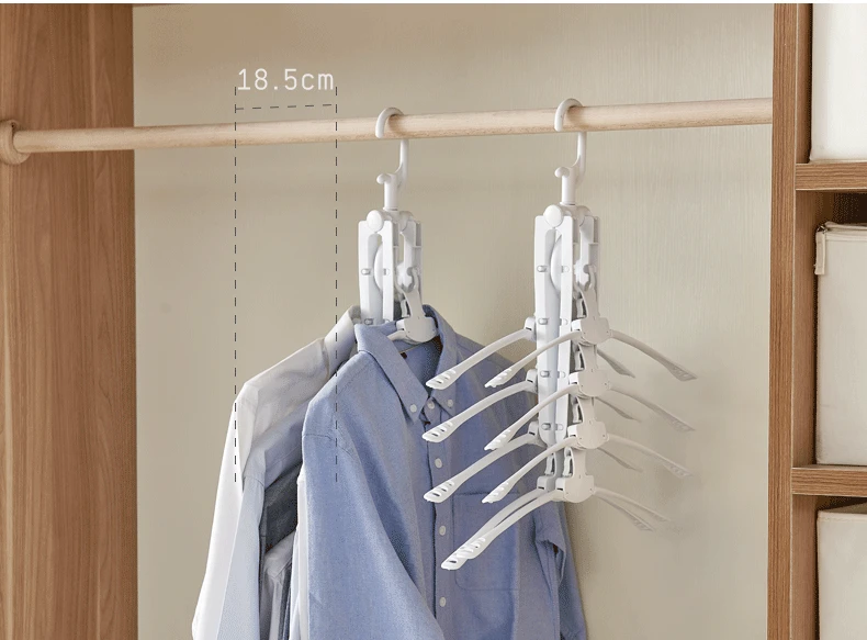 New Style Magic Hanger Foldable Multilayer Douyin Magic Clothes Rack Sub-Household Clothes Rack Dormitory Windproof Hanger