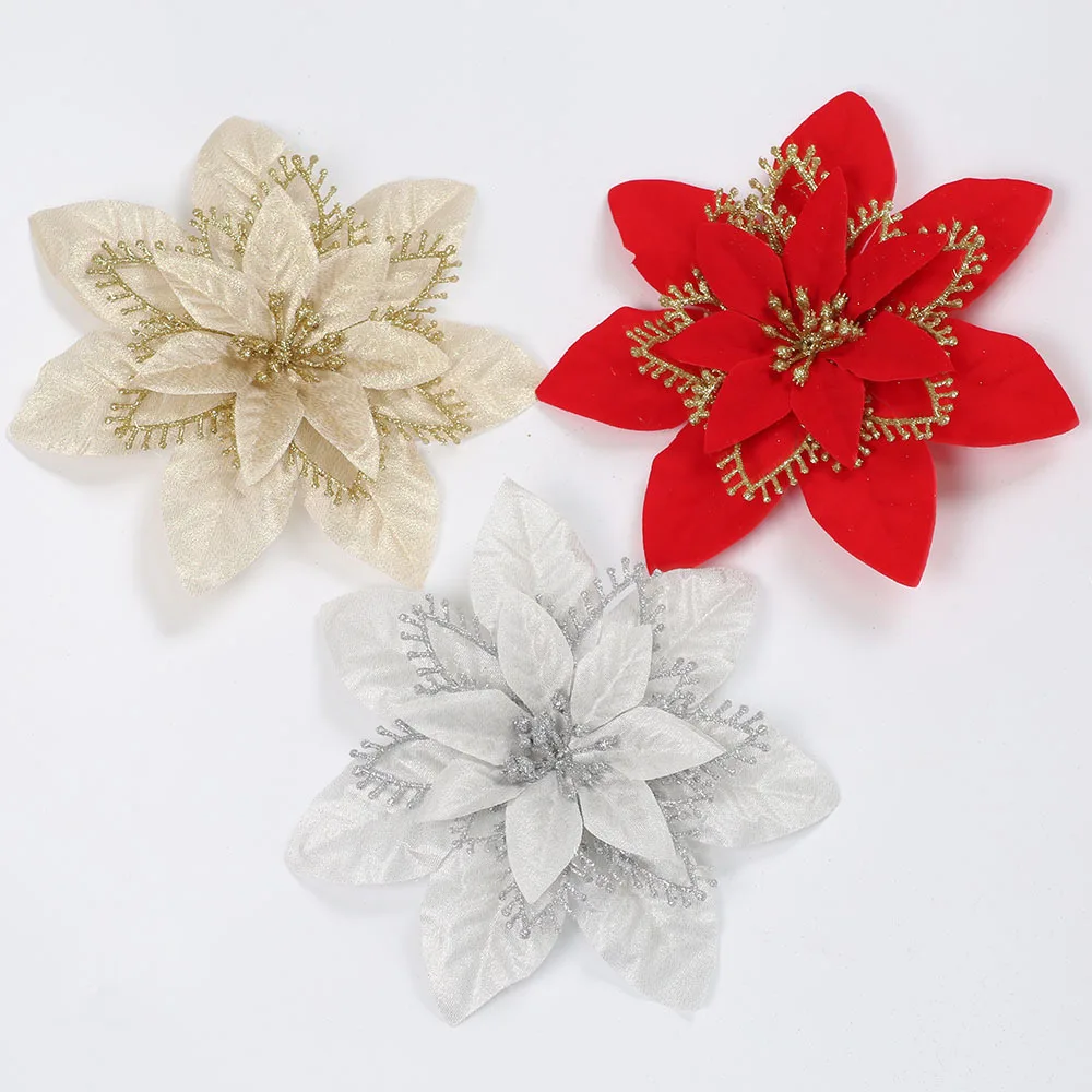 

2019 New High-end Christmas Flower Tree Decoration Christmas Accessories Decorations Flores Artificiales Fake Flowers Fall Decor