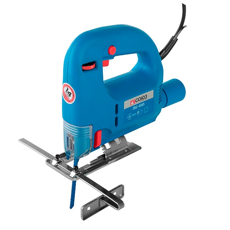 Лобзик электрический СОЮЗ ЛБС-4065 (Мощность 650 Вт, скорость хода пилки 500-3000/мин, маятниковый ход, макс.глубина пропила 70 мм, )