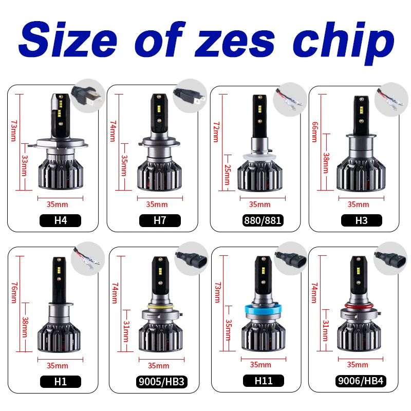 ZES Chip H7 LED Auto Car Headlight Bulbs Mini H4 H11 H8 HB4 H1 H3 HB3 9005 9006 880 881 H27 20000LM Lamp Fog Light 12V led lights,led bulbs,led headlights,led car lights,led car headlights