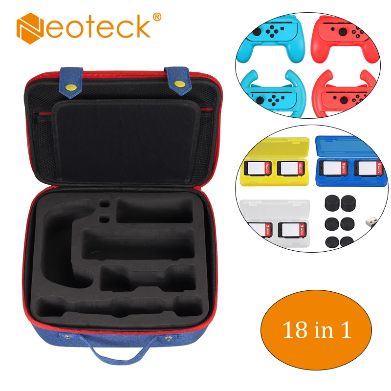 

Neoteck Accessories Kit Bundle Cover Case Hand Grip Controller Charger Steering Wheel Stand for Nintendo Switch