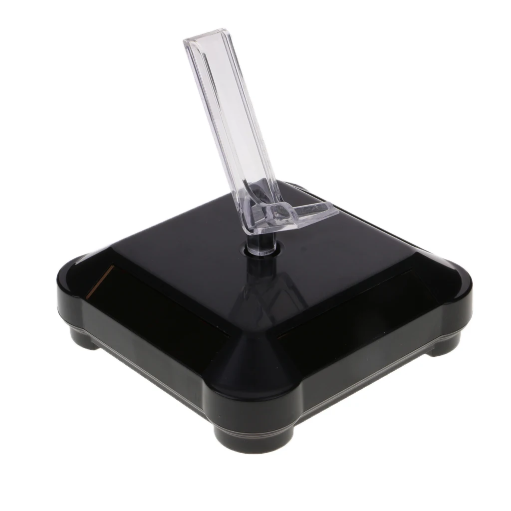 New Solar Powered Jewelry Phone Watch Rotating Display Stand Holder 360 Turn Table Cruve Presentation Showcase