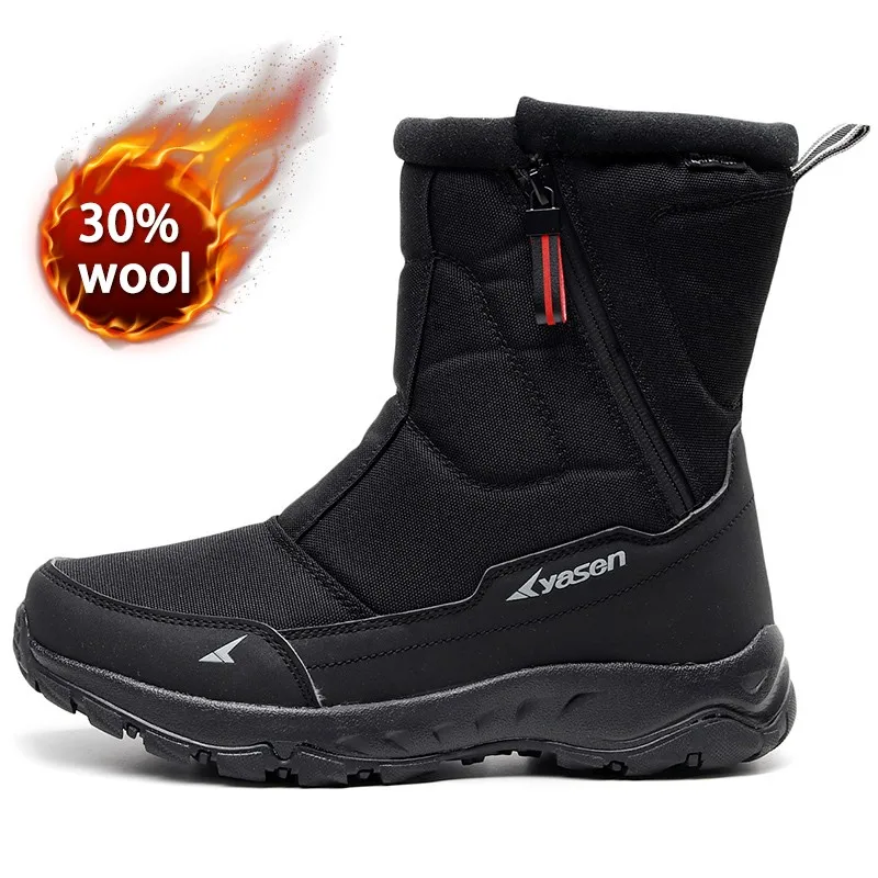 Winter New Thick Couple Snow Boots Plus Mens Warm Side Zipper Outdoor Casual Short Boots Cold Resistance Men Cotton Shoes