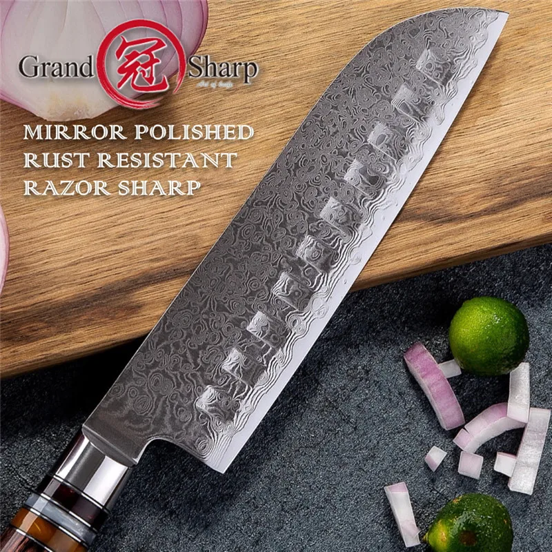 GRANDSHARP 5 шт. Кухня Ножи набор профессиональных шеф-повара ножи 67-Слои VG10 японской дамасской Сталь Кухня Ножи с подарочной коробкой