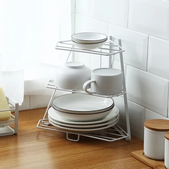 

3 Tier Kitchen Countertop Shelf Plates Dishs Bowls Cutlery Drain Storage Rack
