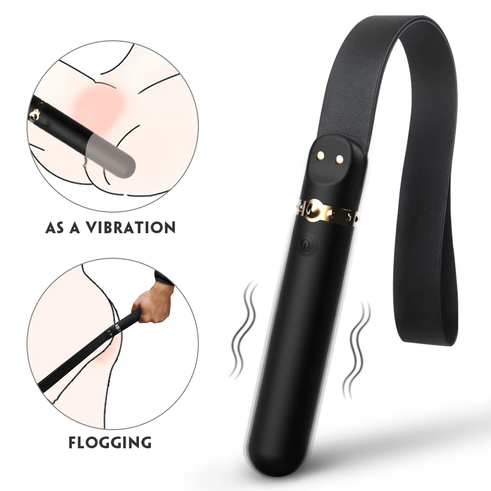 Adult Games 2 In 1 SM Whip Vibrator Spanking Bondage Slave Tool Role Play Flirting PU Leather Sex Toys For Couples | Красота и