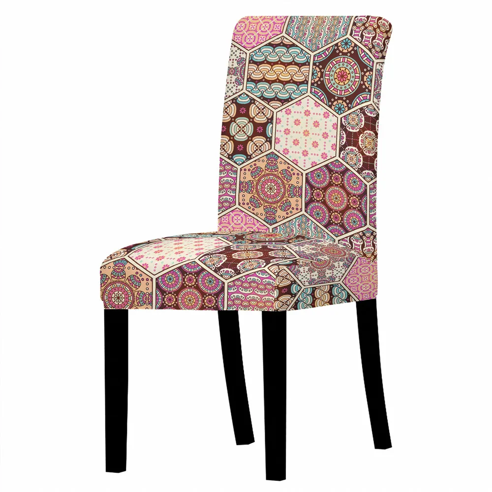 Геометрические чехлы на стулья для столовой эластичный чехол кресла спандекс