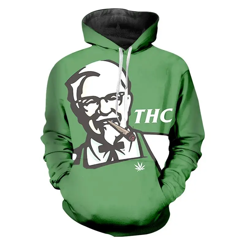 Зеленые худи Новые поступления THC 3D KFC X 420 хлопковая Футболка Мужская модная обувь
