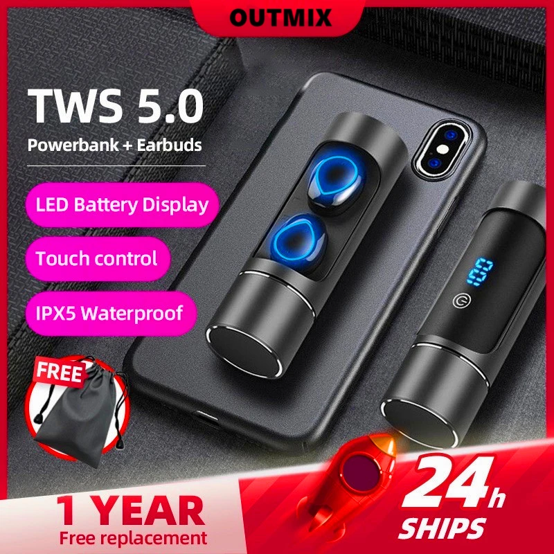 

Latest 100% Original Bluetooth Earphone Waterproof Wireless Earbuds LED Display Touch Control IPX5 waterproof For XIAOMI IOS