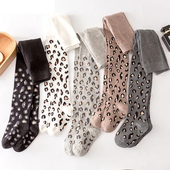 

Baby Stock Cotton Pantyhose Kids Leopard Print Girls 2-10 Years