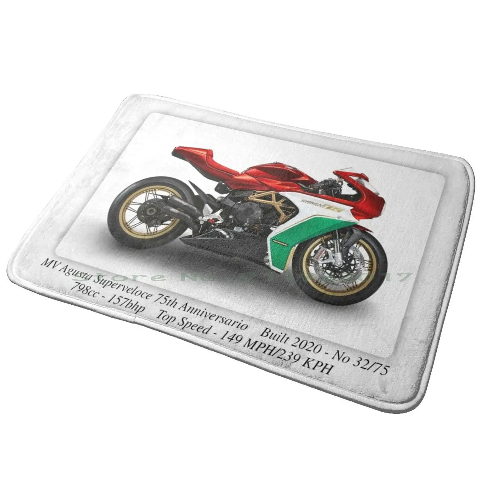 Mv Agusta Superveloce R-A3 Print Poster On Photographic Paper Entrance Door Mat Bath Mat Rug Anime Manga Hero Japan Fullmetal