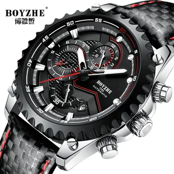

Boyzhe men's watch fashion sports multi-function large calendar luminous waterproof mechanical watch