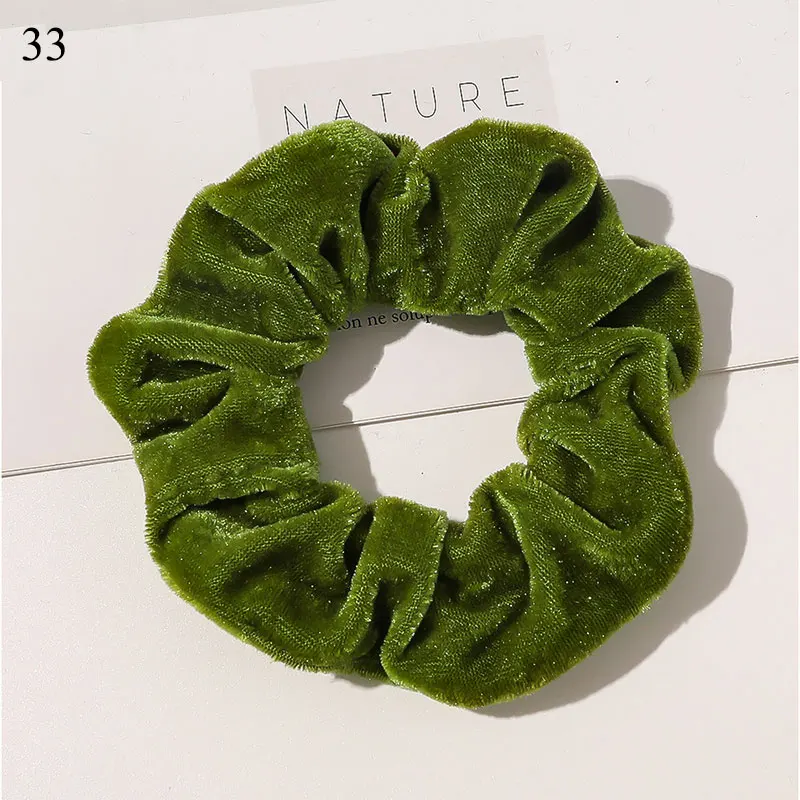 Winter Shiny Velvet Scrunchies Candy Color Soft Girls Hair Rope Hair Accessories Rubber Band Elastic Hair Bands Ponytail Holder mini hair clips Hair Accessories