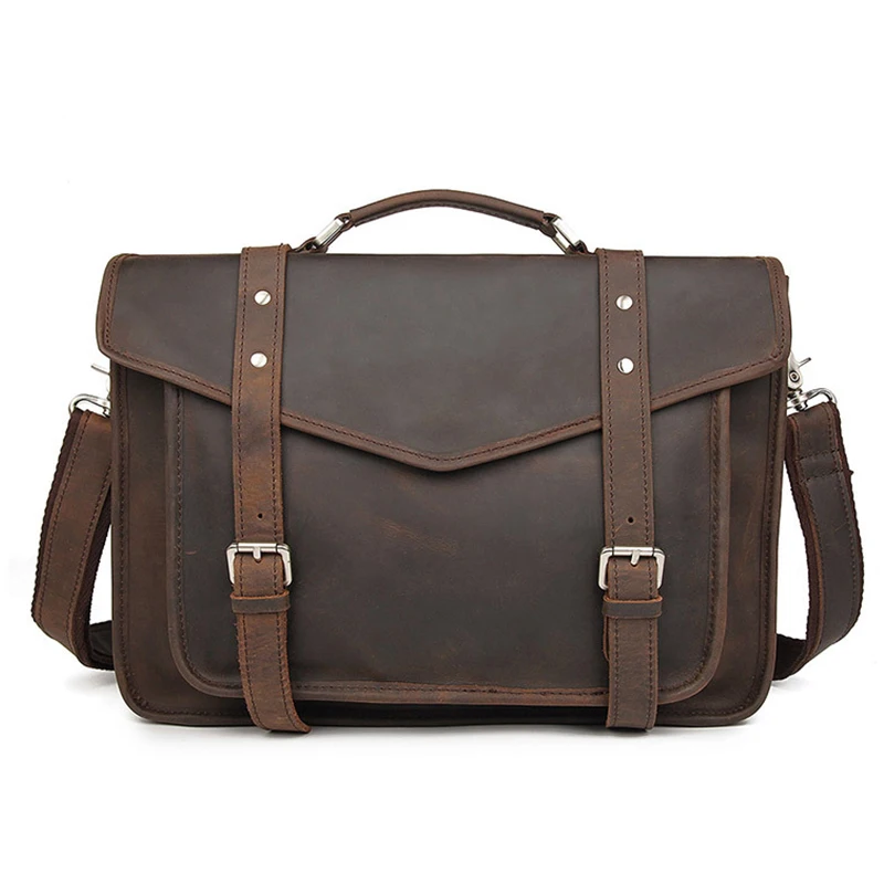 Мужская сумка для ноутбука из натуральной кожи 1" 15", деловая сумка из натуральной кожи, сумка для работы, портфель из коровьей кожи, сумка-мессенджер - Цвет: Design 2