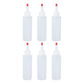 

6PC Squeeze Bottles with Twist Cap Lids Containers for Ketchup Hot Sauces Mustard