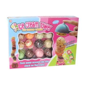 

Ice-cream Tower Balance Game Baby Kids Pretend Play Plastic Kitchen Toys Dessert Food Play House Toys