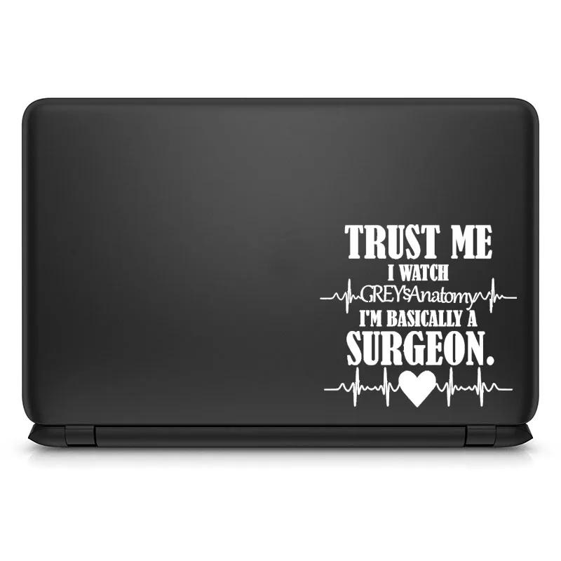 Серая Анатомия сердца импульсная Цитата наклейка для ноутбука Macbook deckle Pro 1" Air retina 11 12 13 14 15 дюймов Mac Book Ноутбук кожа