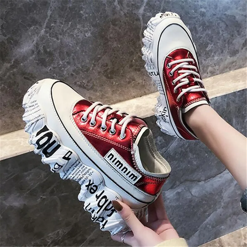

2020 Fashion Chunky Sneakers Women Platform Shoes Basket Femme Vulcanize Shoes Womens Casual Krassovki Female Trainers Dad Shoes