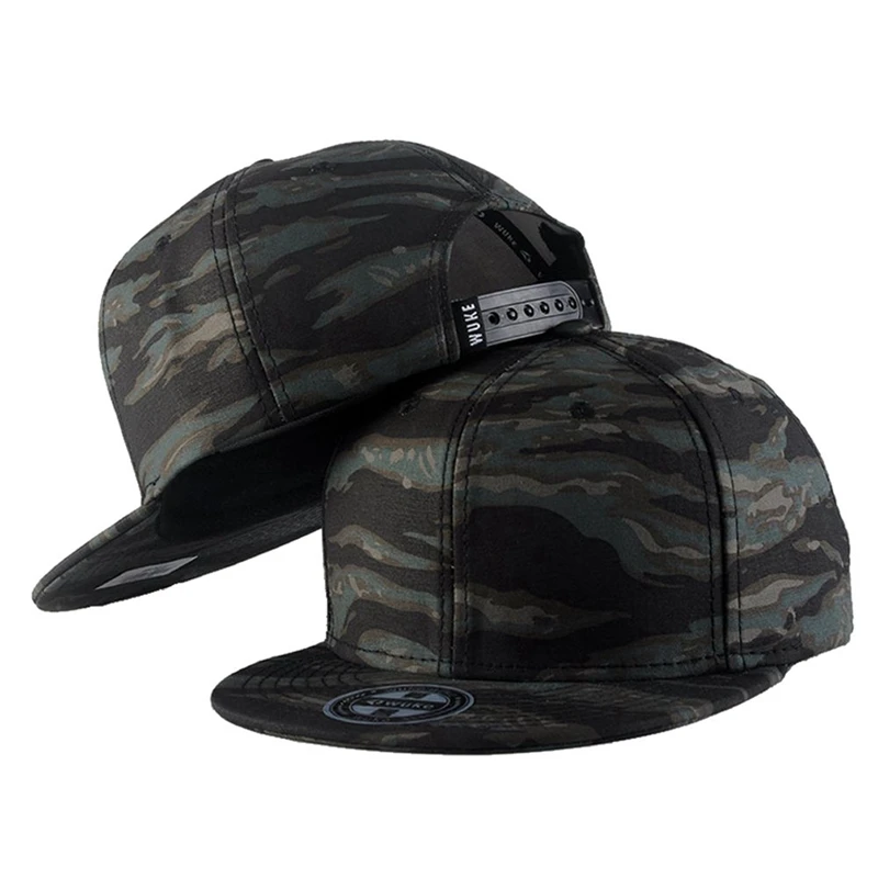 WuKe 2 шт Вышивка Snapback, бейсболка с плоским козырьком хип-хоп кепки, зеленый камуфляж и черный камуфляж волны