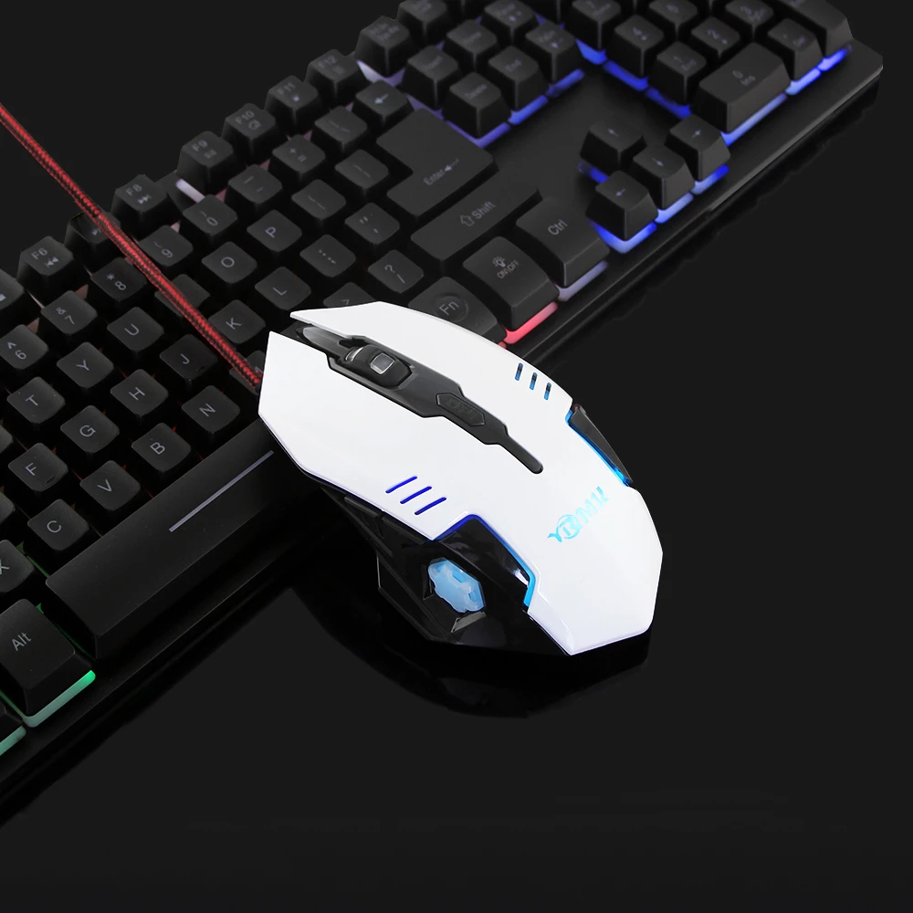 Белый Геймер игровой компьютер Мышь 6D эргономичная оптическая Usb кабель RGB мышь 1600 точек/дюйм, проводная PC светодиодный игры Мышь для Macbook ноутбука, настольного компьютера - Цвет: Белый