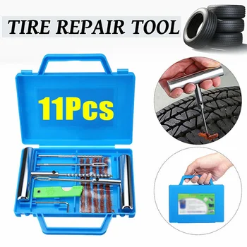 

Tools Tire Repair Kit Metal+Plastic 11Pcs Heavy Duty Car Tire Repair Kit Mending