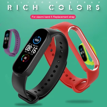

Strap For Xiaomi Mi Band 5 Silicone Wristband Bracelet Replacement For Xiaomi Band 5 MiBand 5 Wrist Color TPU Strap