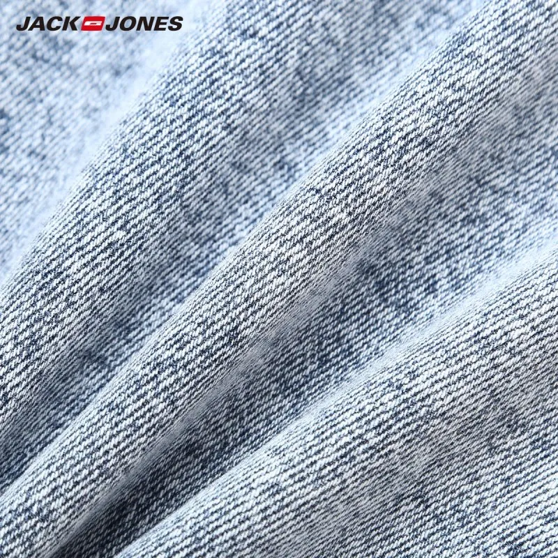 JackJones осенние мужские повседневные узкие джинсы с эффектом потертости со снежинками 218332574
