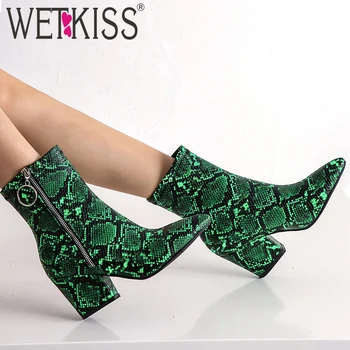 colorful snakeskin boots