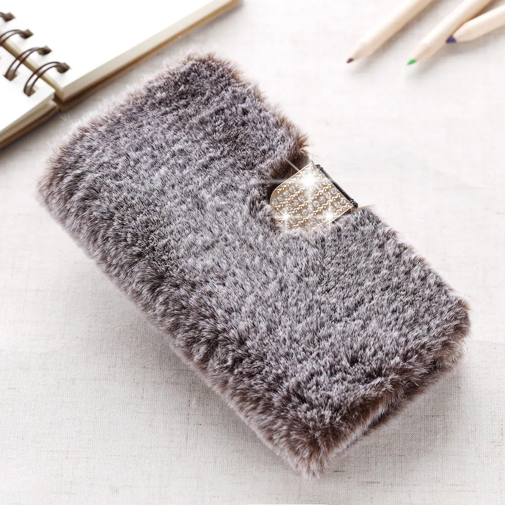 LLZ.COQUE Бумажник Стенд флип чехол для телефона для samsung Note 9 10 5G S10 S10e S9 S8 S7 Plus Edge Магнитный меховой плюшевый чехол
