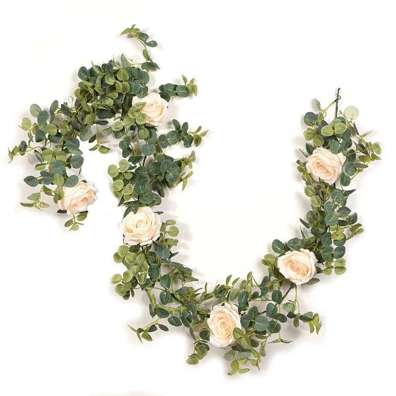 Peony Artificial Flowers Eucalyptus Vine Garland Rose Wedding Decoration Wall Rattan Home Decor plantas artificiale | Дом и сад