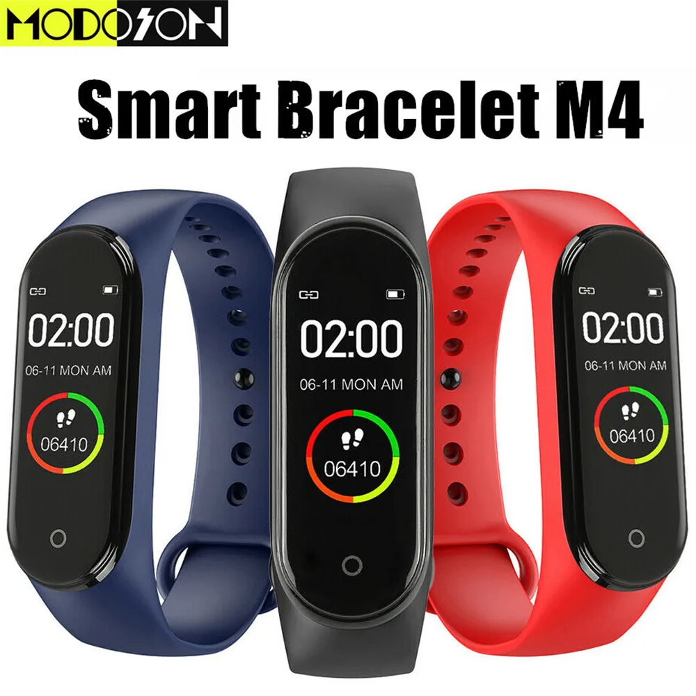 

MODOSON Bluetooth Smart Bracelet M4 Heart Rate Monitor Band Fitness Tracker Smartband M3 For Samsung Huawei Xiaomi mi LG iphone