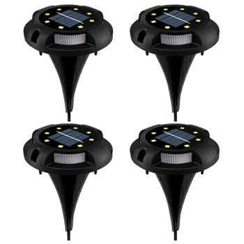 

4pcs LED Solar Powered Ground Light Waterproof Garden Pathway Deck Lights With Lamp for Home Yard Driveway Lawn Road Lamp
