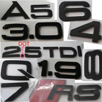Auto styling Gute Qualität Schwarz Numer 0 1 2 3 4 5 6 7 8 Und Brief EINE D ICH S Q T Mark Für Audi Auto Ersatz Aufkleber Stamm Abzeichen