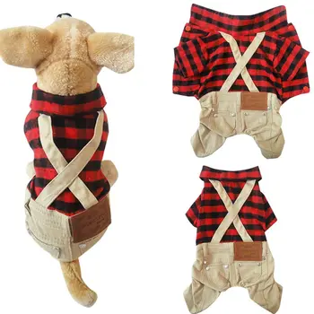 

HOT autumn and winter dog Marvelously Comfortable suit plaid sweater bib British style fashion classic cat puppy clothing