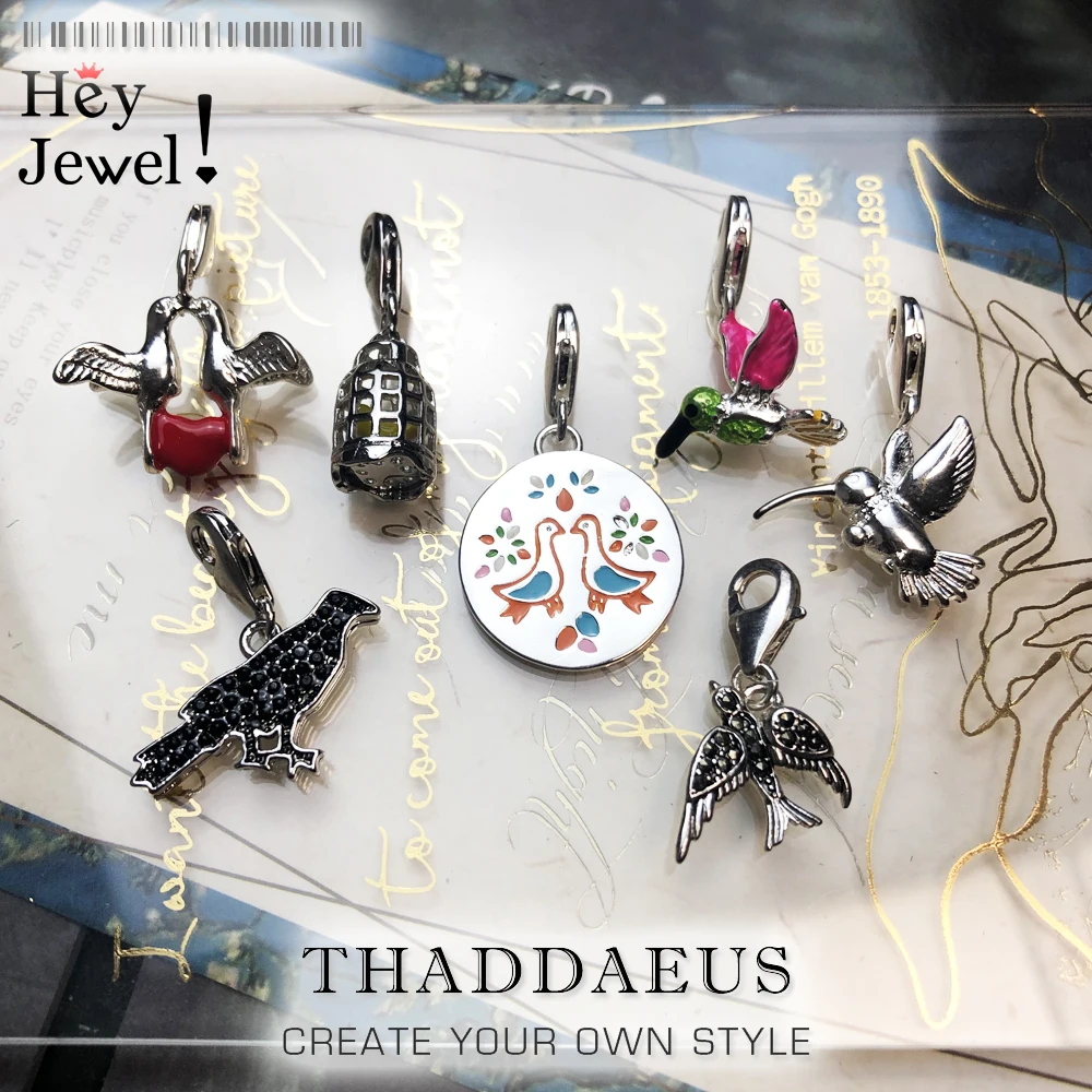 Женский серебряный кулон в виде маленьких птиц Колибри подвеска из серебра 925