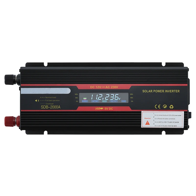 Inversor de Carro Transformador de Tensão de Potência Inversor com Display 12v a 220v Lcd para Caminhões de Carros Aozbz Máxima 6000w - 4000w 2 Inversores automotivos
