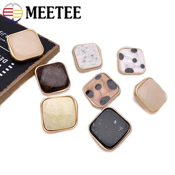 

Meetee 20pcs 18-35mm Metal Dot Oil Carfts Buttons Retro Square Shank Buttons for Coat Sew DIY Garment Decoration Buckle Material