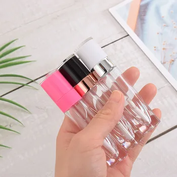 

5.5/6.4ML Empty ABS Lip Gloss Tube Plastic Lip Balm Bottle With Clear Body Mini Samples Vials Cosmetics Container Refillable