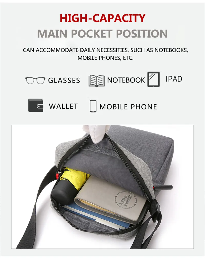 Полиэфирная Сумка на плечо для мужчин, модные мини сумки через плечо, мужская сумка для телефона, сумка для монет, большая посылка