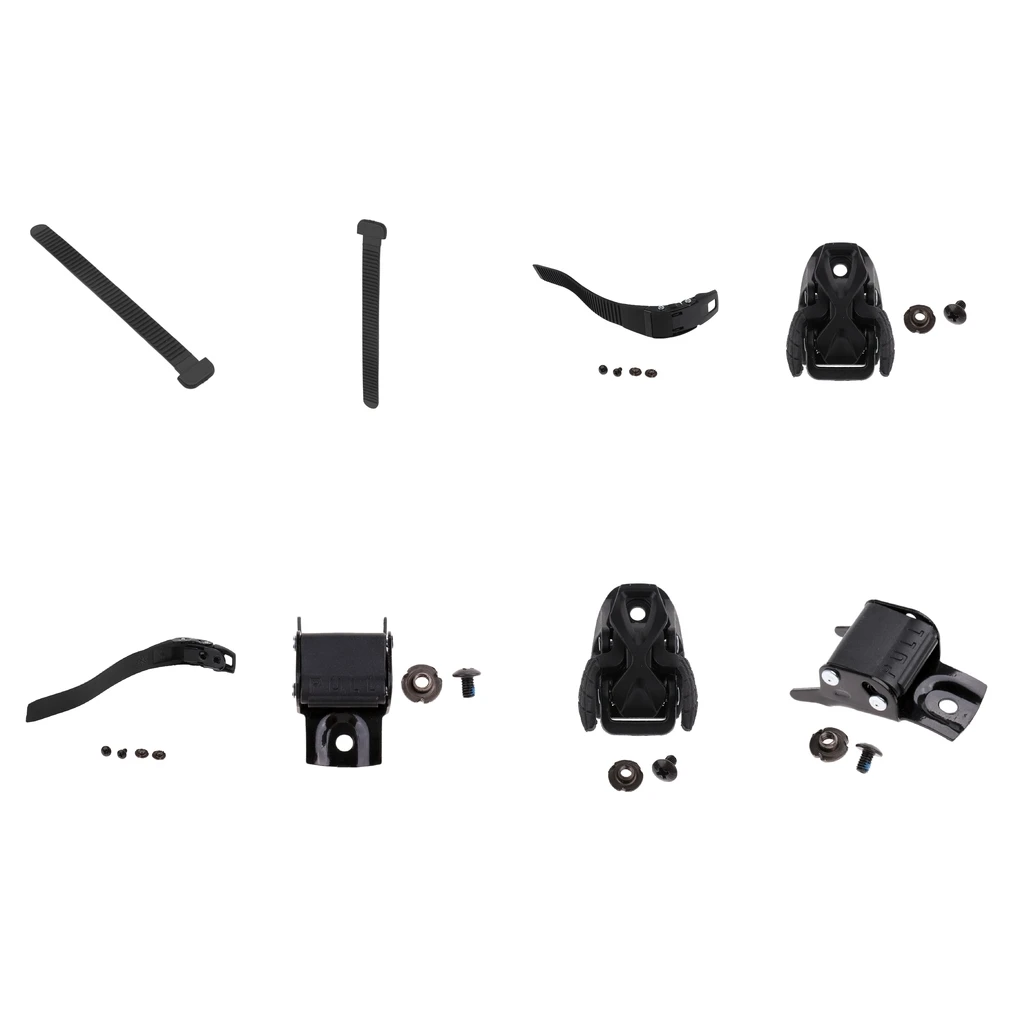 2 Set Inline Roller Skate Shoes Energy Strap Tie T Shape Spider Buckle Clasp Clip with Screws black