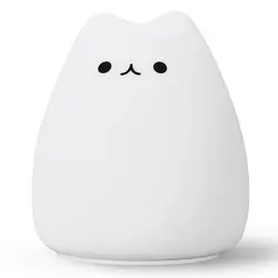LED Night Lamp Touch Sensor Cat Silicone Animal Light  Colorful Child Holiday Gift Sleepping Creative Bedroom Desktop Decor Lamp