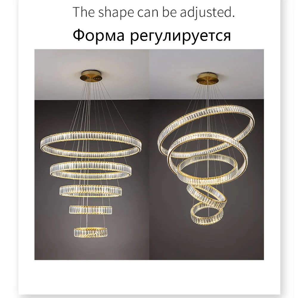 Современная хрустальная Круглая Люстра FSS светящаяся для лестницы люстра
