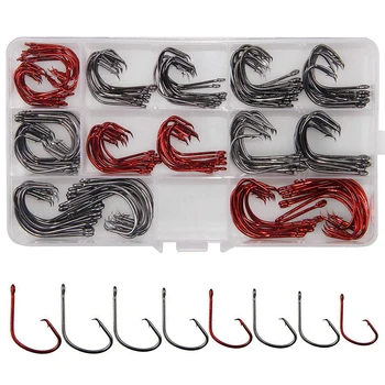 

160pcs/box 7381 Offset Sport Circle fishing Hooks saltwater High Carbon Steel Octopus fishhooks Size:#1-5/0