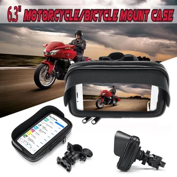

6.3 inch Waterproof Bike Bicycle Mobile Phone Holder Stand Motorcycle Handlebar Mount Bag Case Cover For iphone X for Samsung